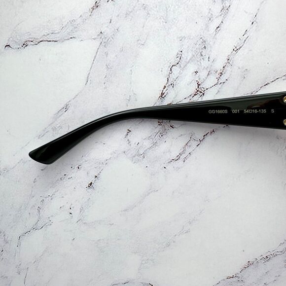 New Gucci Sunglasses Hailey Bieber Collaboration Black Slim Oval Gold GG Logo main image 7